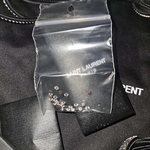 Saint Laurent Ava Strappy Sandals in Crepe Satin w/Rhinestones - NWT, size 39 - Picture 10 of 14